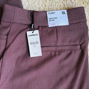 Express pants Size 10L - Barely Boot midrise - Columnist - maroon - NWT